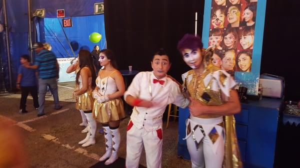 After the show all the entertainers who visited with all the kids and family.