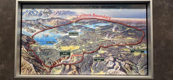 The Caldera boundary. The last Super eruption that occurred. It's enormous 30x45 miles covers about a quarter of the park.
