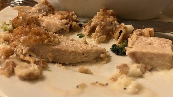 The hardest piece of chicken ever served at a restaurant.