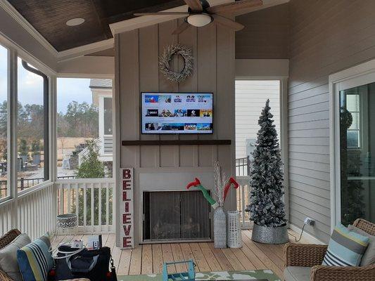 Over the Fire place TV mounting