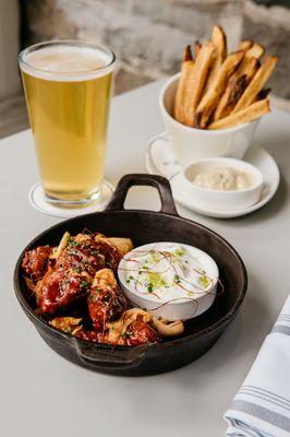 Korean Chicken Wings + Classic Fries on Butterfield Bar Menu