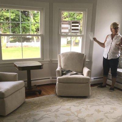 Our designers help coordinate our customers furniture and rug selections with custom window treatments and blinds as well!