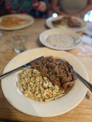 Veal with Spaetzle, yum!