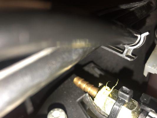 The fuel line home made part looks like it's an air tool part not for a car and plumbing pipe thread.