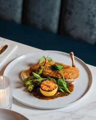 Brick pressed chicken at Isla & Co. Lower East Side