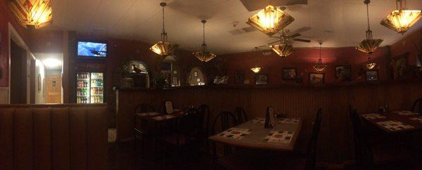 Interior seating of restaurant