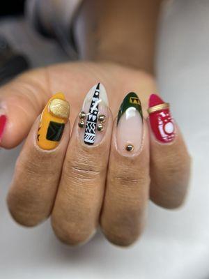 Black history month theme nails