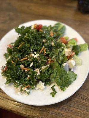 Kale salad and Greek Salad