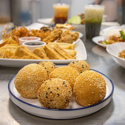 Housemade Sesame Balls (get these if you like mochi).