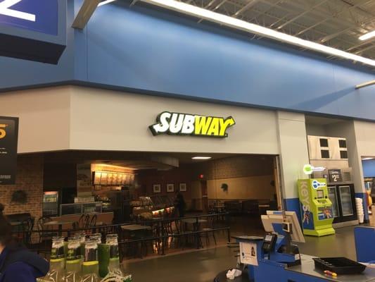 Side view of subway by the food checkout