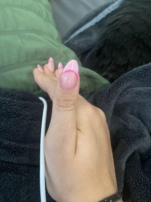 It's crooked my middle finger is very long had to shorten it myself