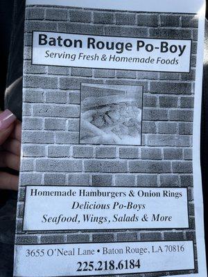 Menu front