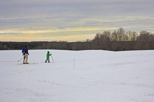 Cross country skiing and snowshoeing to keep active in the cold months.