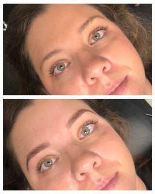 Brow Lamination with tint.