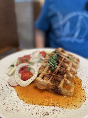 Maine lobster waffle