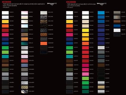 Hexis Color Chart