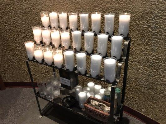 White lit candles! Cool!