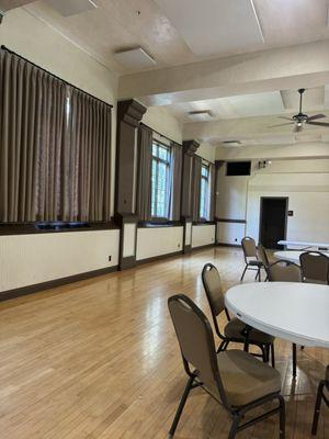 Inside the Masonic center. Used this space (with a stage) for the reception.