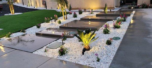 Modern entryway steps.