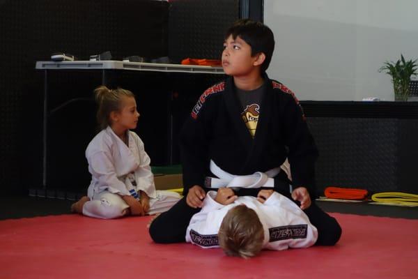 Peyton belt testing in Kids Brazilian Jiu-Jitsu