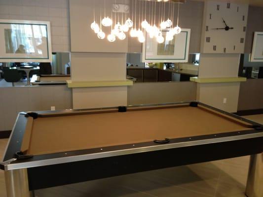 Pool table in clubhouse