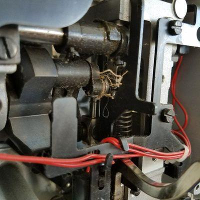 Wrapped up! When thread suddenly disappears, it's usually be taken up by the take-up lever.