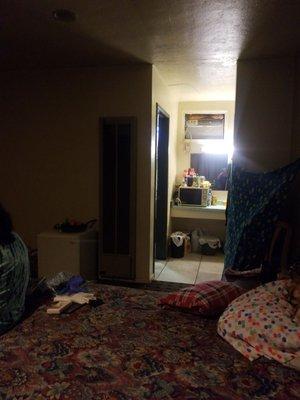 The Driftwood hotel room.