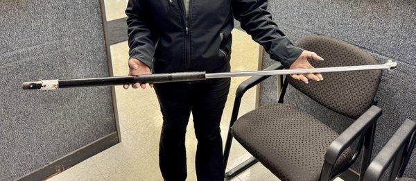 This is the breaker bar that 3 grown men needed to use to get the lug nuts off after Caliber grossly over-torqued them.