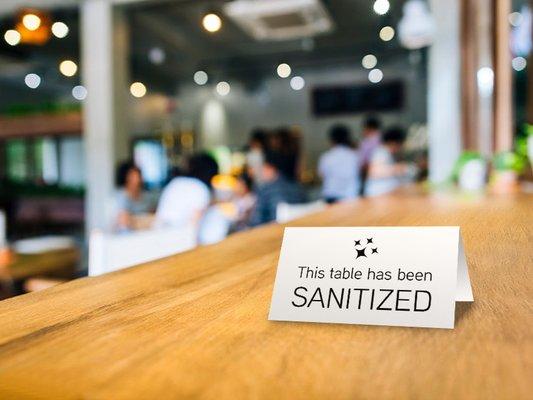 Sanitized cards for public tables / restaurants / cafes - ready to order