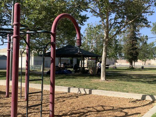 Homeless shooting up in the shade ramadas and picnic tables