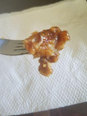 Hard fried mystery. Where's the meat? **Someone is asking me to take this "bad pic" down. Umm NO, not going to censor my review. thanks!**