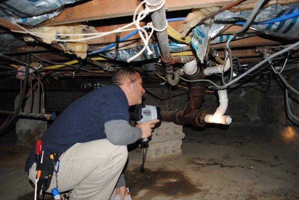 Our inspectors are not afraid of tight spaces.