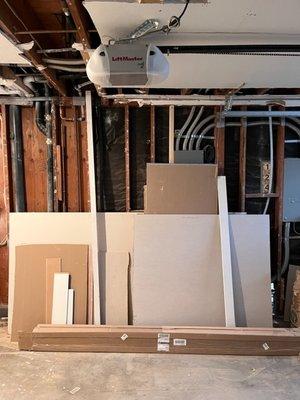 Holes opened by electrician