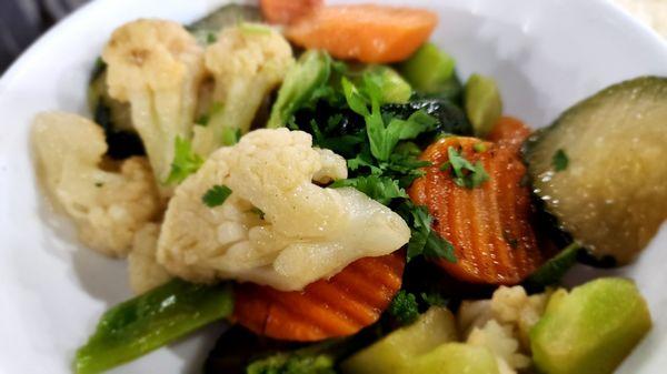 Grilled veggies were nicely seasoned.