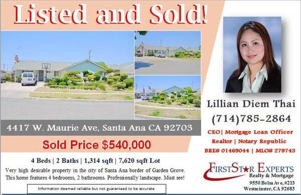 Contact Lillian directly at 714-785-8264