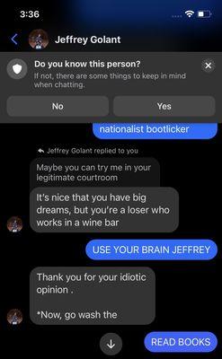 This is an example of how he speaks to people.