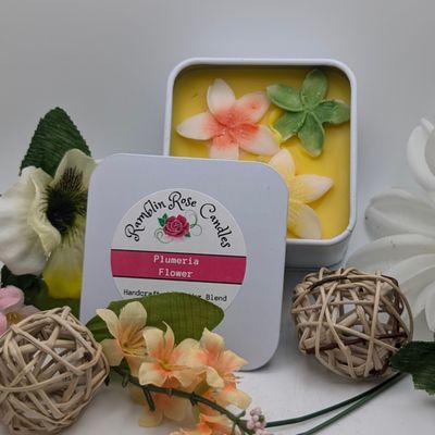 Plumeria Flower Tin Candle