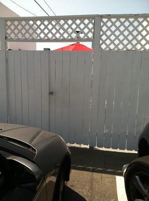 Entrance gate @ back of beach bodies