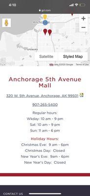 Hours per their website