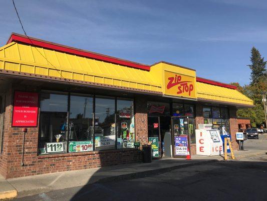 Self serve gas station for 4 vehicles.