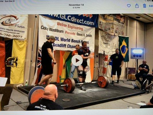 November 2019 WABDL world championship Las Vegas 606 lbs world record deadlift