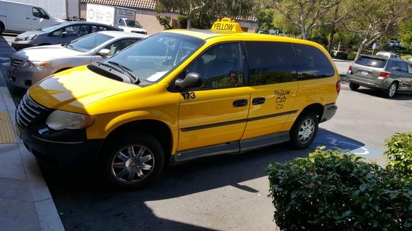 The driver of this cab was not picking up or dropping off anyone. She was just sitting in the cab for thirty minutes...in a handicap zone.