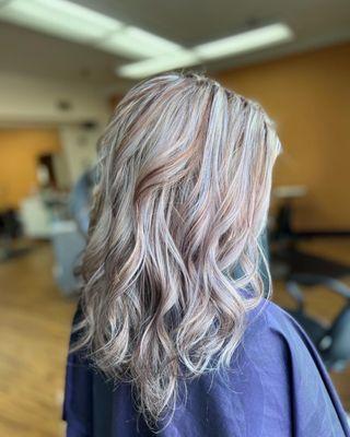 Blonde with copper Gold lowlights