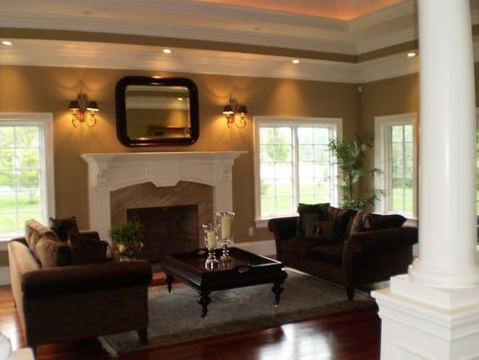 Living room in Norfolk after staging