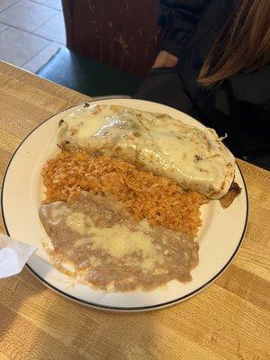 Burrito. Rice and beans.