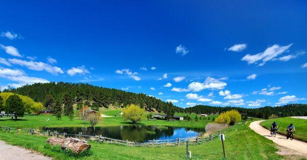 Plenty Star Ranch Camping Retreat in the Black Hills. View from Hwy 385 and the Mickelson Trail, between Custer and Pringle, SD