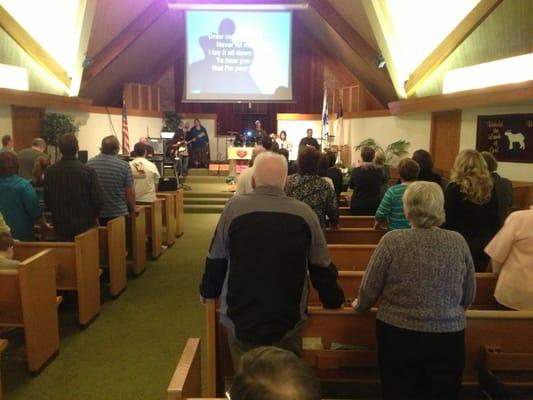 Inside worship center.