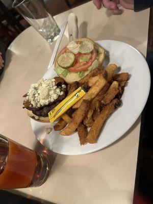 Black and blue burger