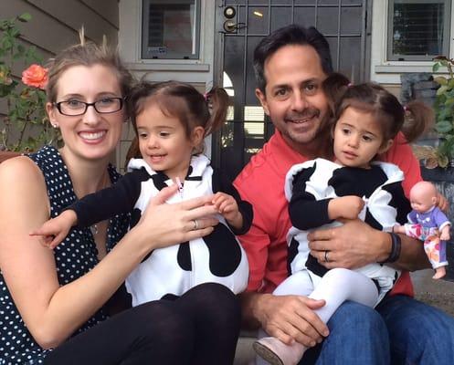 My identical twin girls, Kendall and Reese during Halloween 2015. Their big brother, Cole, is around somewhere causing trouble.