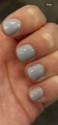 close up of the gel manicure